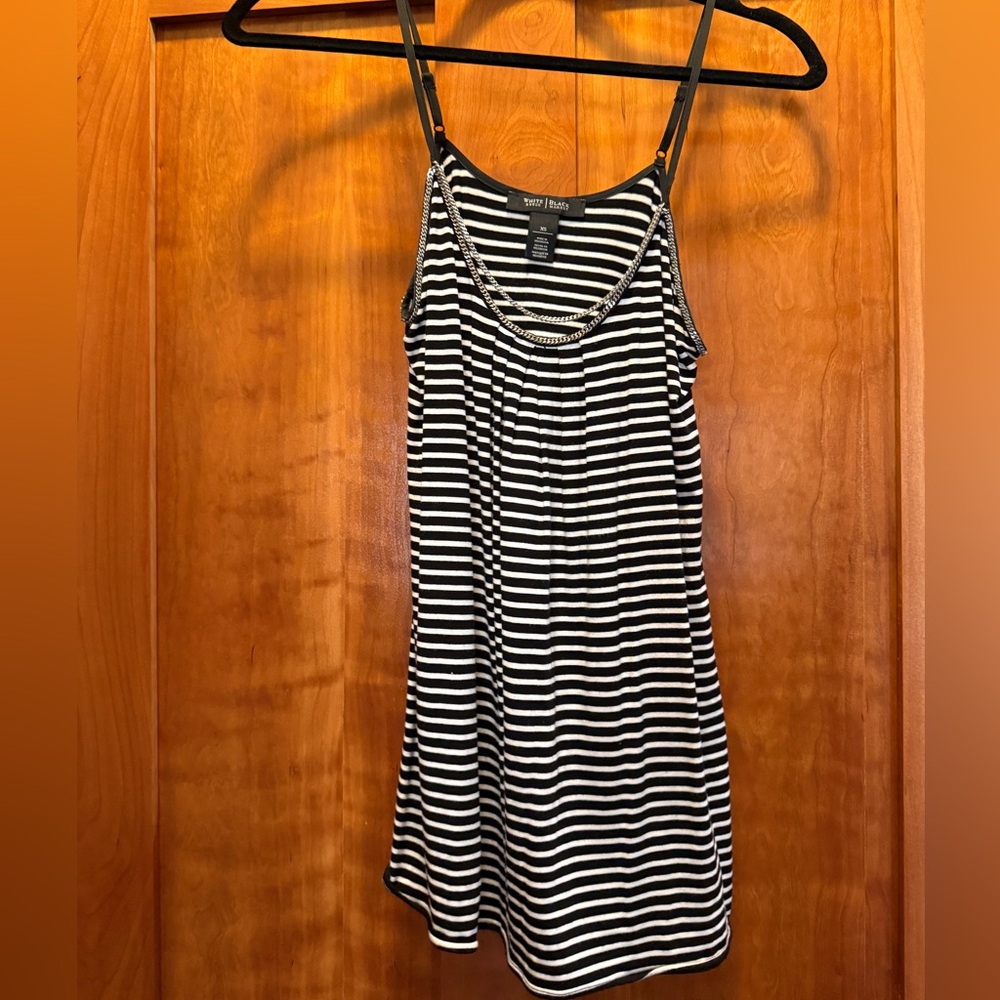 Black and white dressy tank top